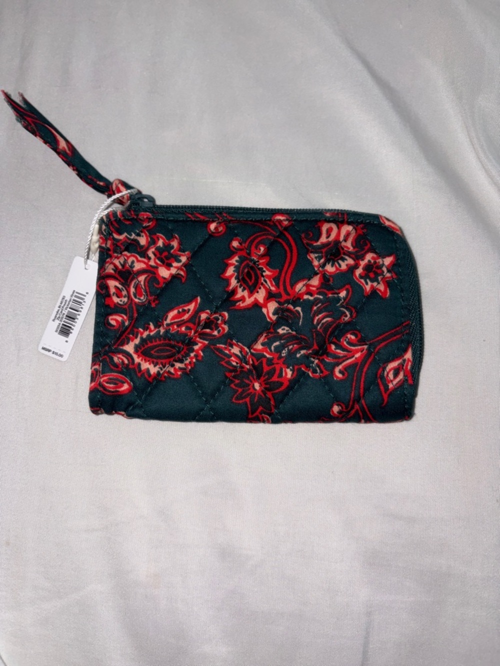 Vera Bradley Quilted Floral Zip Wristlet - Black & Red